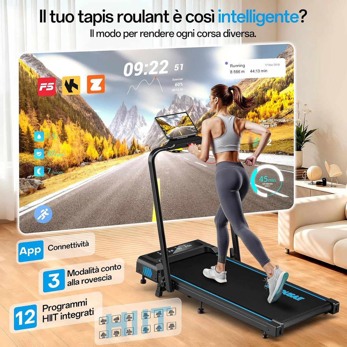 VERSAAL Tapis Roulant Elettrico Pieghevole