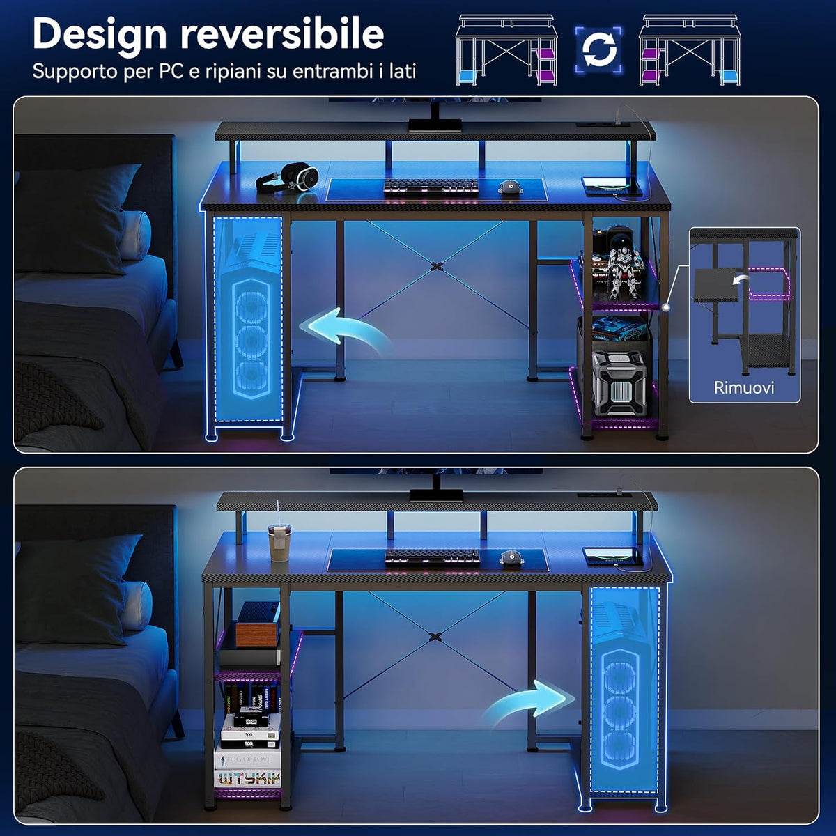 VERSAAL Scrivania Gaming Regolabile
