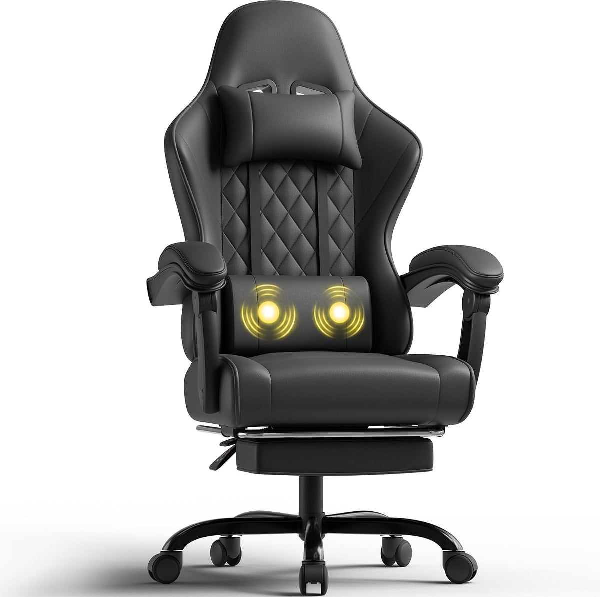 VERSAAL Sedia da Gaming Massaggiante con Poggiapiedi