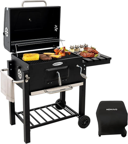 HOMAVO Barbecue a Carbone con Coperchio