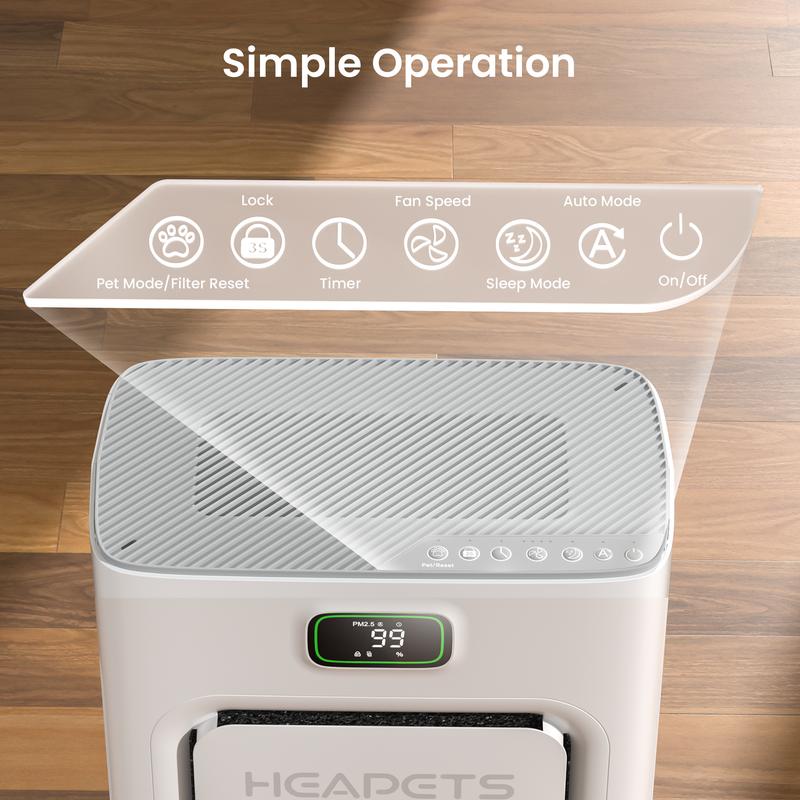 VERSAAL Pet Air Purifier with H13 HEPA Filter