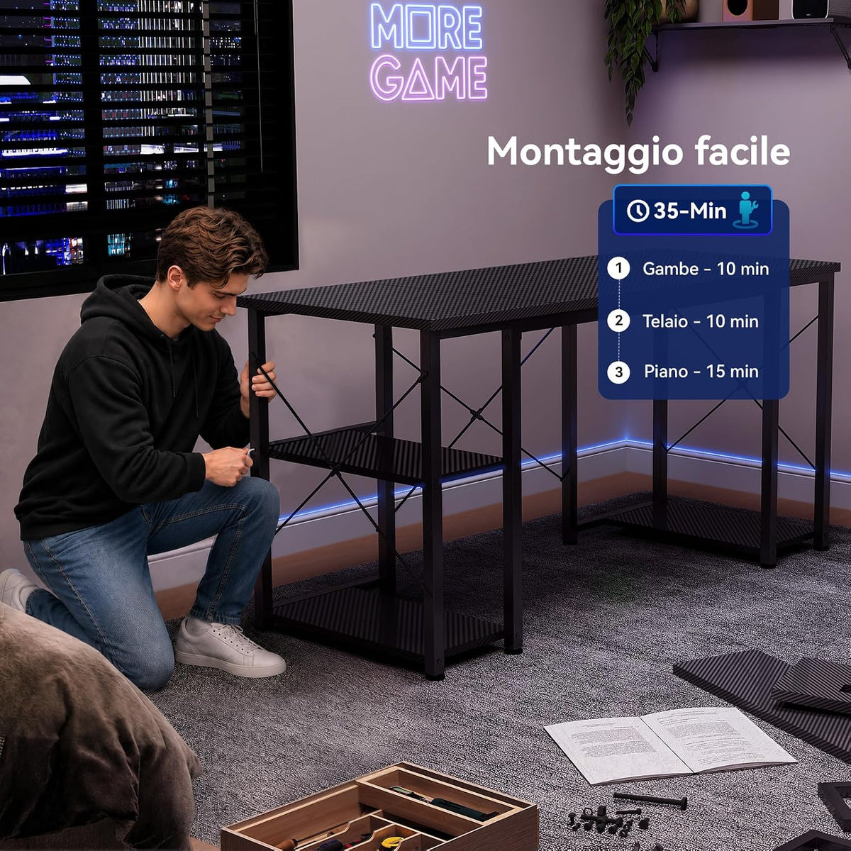 VERSAAL Scrivania Gaming Regolabile