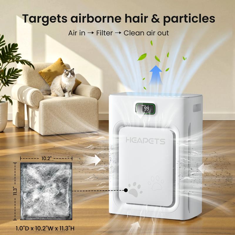 VERSAAL Pet Air Purifier with H13 HEPA Filter