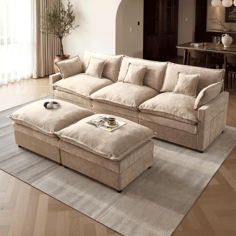 VERSAAL 5-Seater U-Shaped Modular Sofa with 2 Ottomans